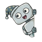 Robot mascot peeking