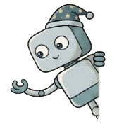 Robot mascot waving