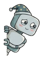 Robot mascot peeking